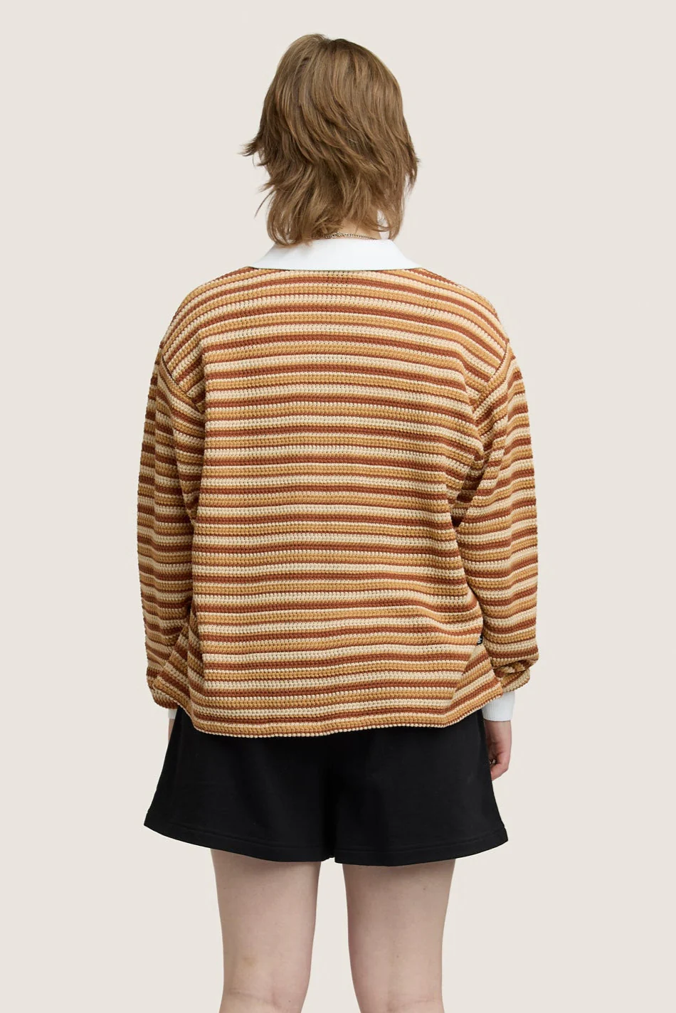 Stripe Rugby Knit - Brown - Image 2